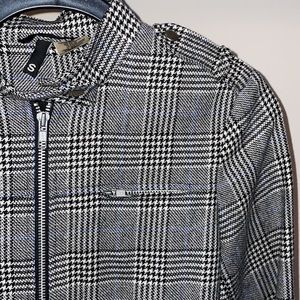 Black and White Plaid Houndstooth Jacket